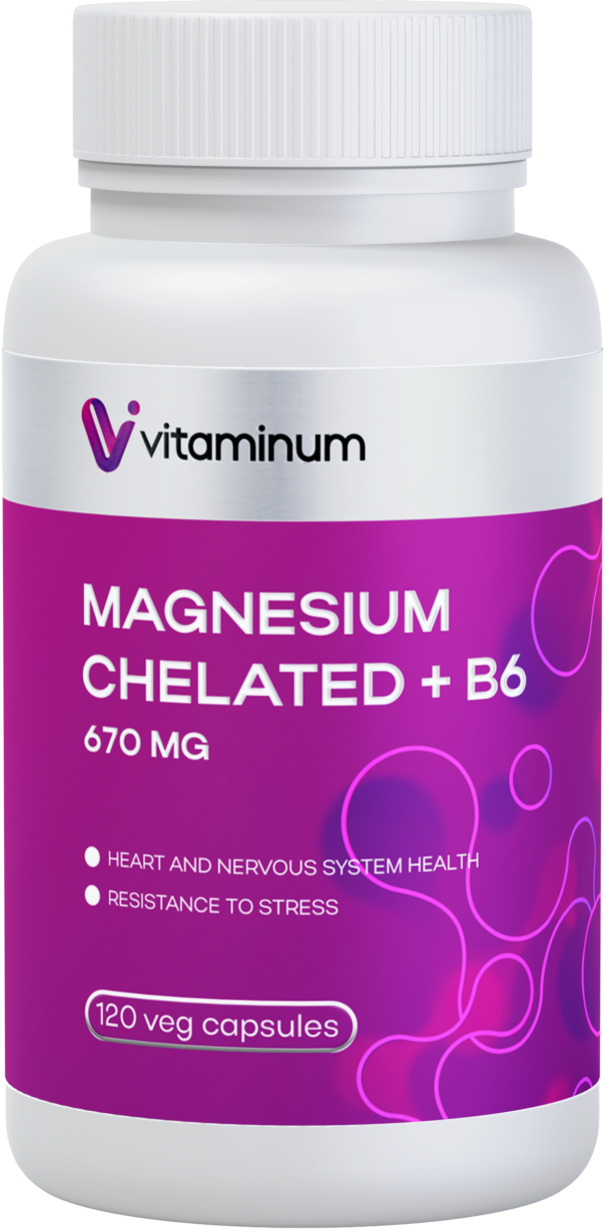  Vitaminum МАГНИЙ ХЕЛАТ + витамин В6 (670 MG) 120 капсул 800 мг  в Кондопоге